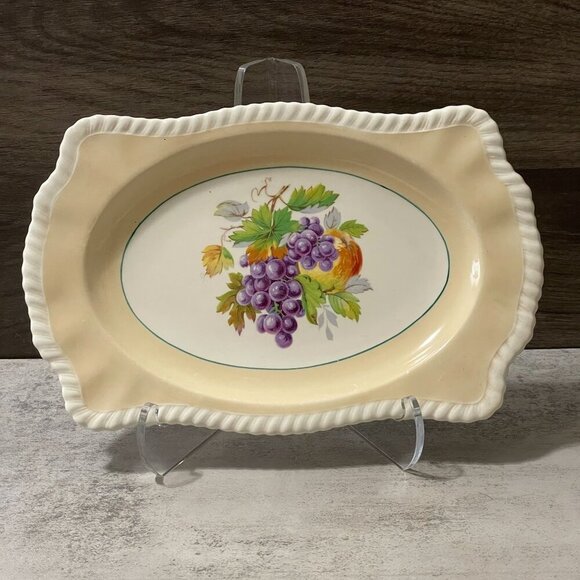 Vintage Johnson Brothers California Fruit 10.5" Oblong Beige Platter England 30s - Picture 1 of 7